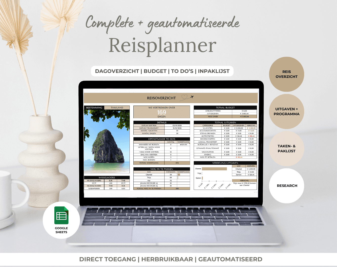 Reisplanner Google Sheets
