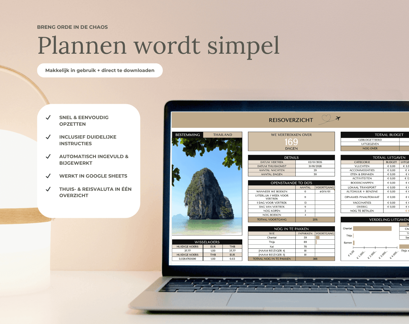 Reisplanner Google Sheets