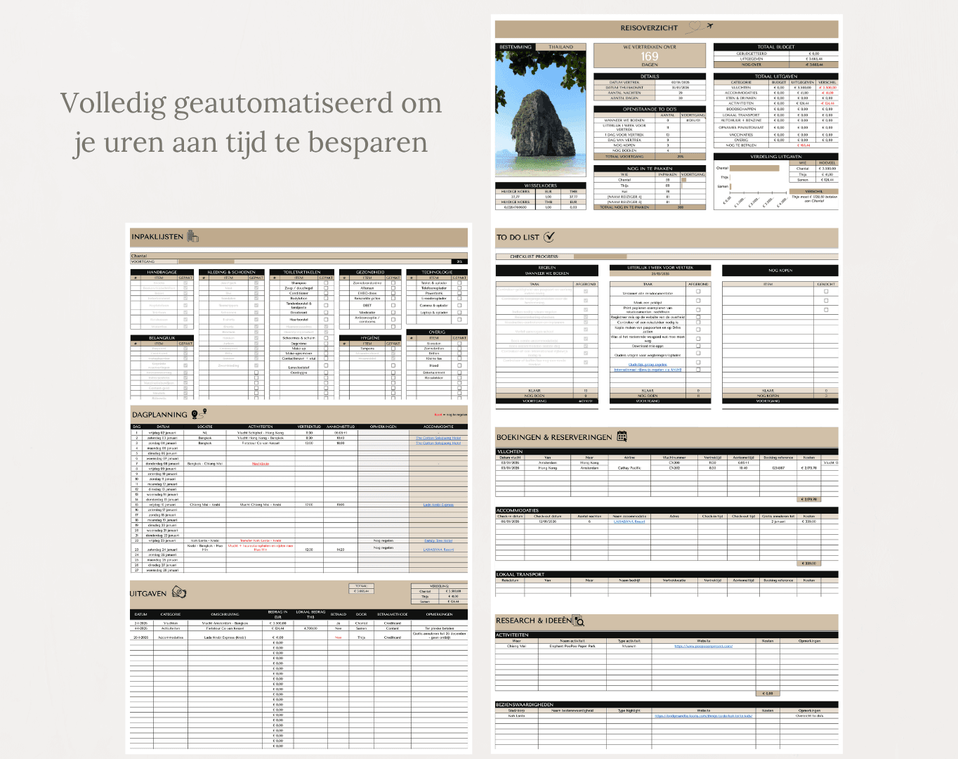 Reisplanner Google Sheets
